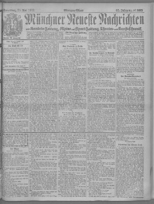 Münchner neueste Nachrichten Samstag 25. Mai 1912