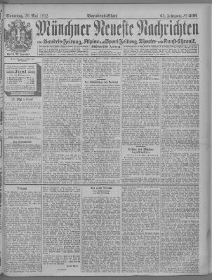 Münchner neueste Nachrichten Sonntag 26. Mai 1912