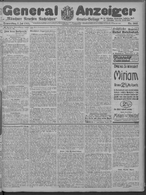 Münchner neueste Nachrichten Donnerstag 2. Juli 1908