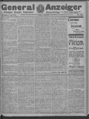 Münchner neueste Nachrichten Samstag 11. Juli 1908