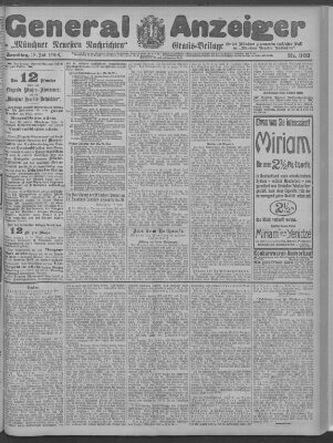 Münchner neueste Nachrichten Samstag 18. Juli 1908