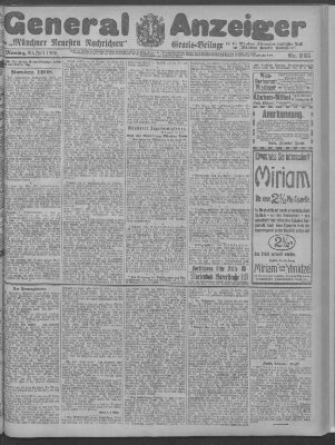 Münchner neueste Nachrichten Montag 20. Juli 1908