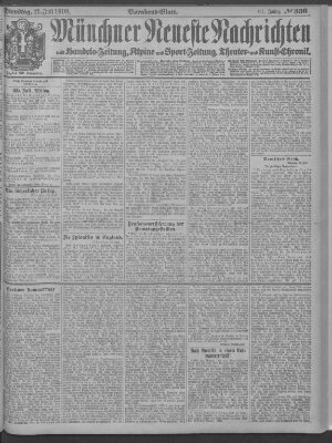 Münchner neueste Nachrichten Dienstag 21. Juli 1908