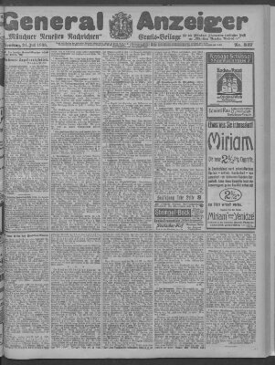 Münchner neueste Nachrichten Dienstag 21. Juli 1908