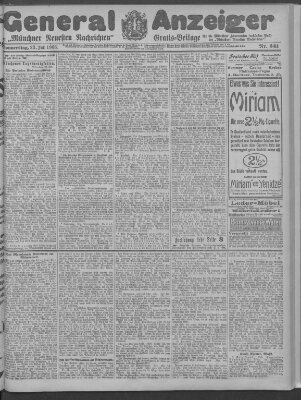 Münchner neueste Nachrichten Donnerstag 23. Juli 1908