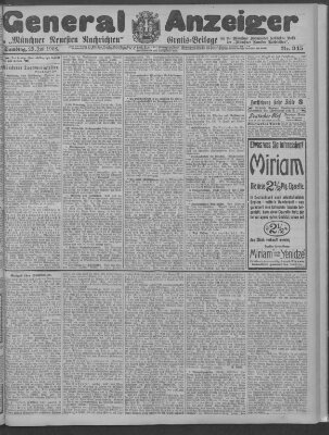 Münchner neueste Nachrichten Samstag 25. Juli 1908