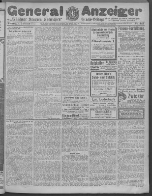 Münchner neueste Nachrichten Montag 4. September 1911