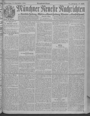 Münchner neueste Nachrichten Samstag 16. September 1911