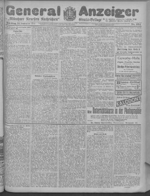 Münchner neueste Nachrichten Samstag 16. September 1911