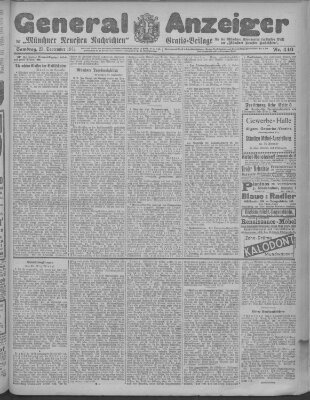 Münchner neueste Nachrichten Samstag 23. September 1911