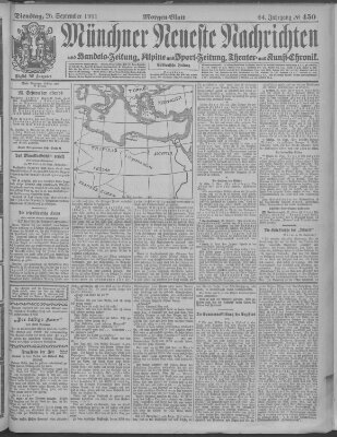 Münchner neueste Nachrichten Dienstag 26. September 1911