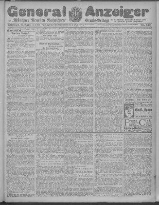 Münchner neueste Nachrichten Mittwoch 27. September 1911