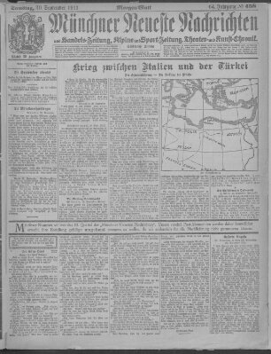 Münchner neueste Nachrichten Samstag 30. September 1911