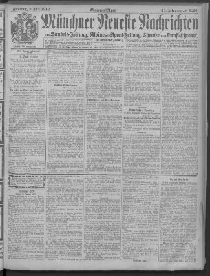 Münchner neueste Nachrichten Freitag 5. Juli 1912