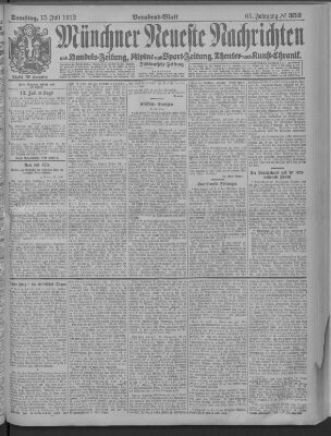 Münchner neueste Nachrichten Samstag 13. Juli 1912