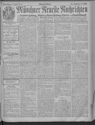 Münchner neueste Nachrichten Samstag 13. Juli 1912