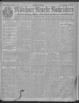 Münchner neueste Nachrichten Dienstag 23. Juli 1912