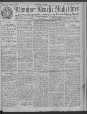 Münchner neueste Nachrichten Freitag 26. Juli 1912