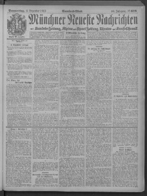 Münchner neueste Nachrichten Donnerstag 4. Dezember 1913