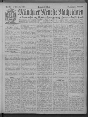 Münchner neueste Nachrichten Freitag 5. Dezember 1913