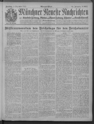 Münchner neueste Nachrichten Freitag 5. Dezember 1913