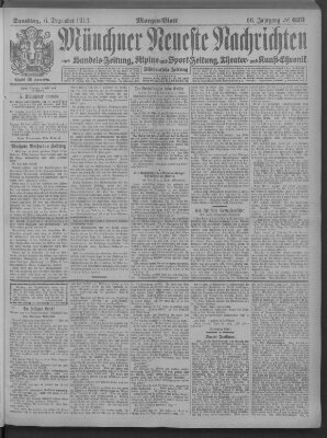 Münchner neueste Nachrichten Samstag 6. Dezember 1913