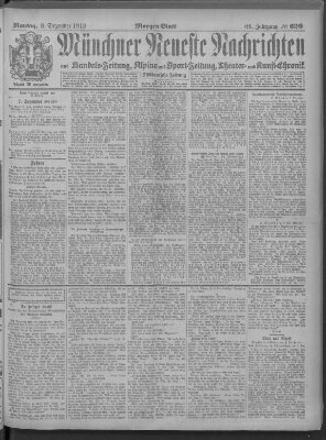 Münchner neueste Nachrichten Montag 8. Dezember 1913