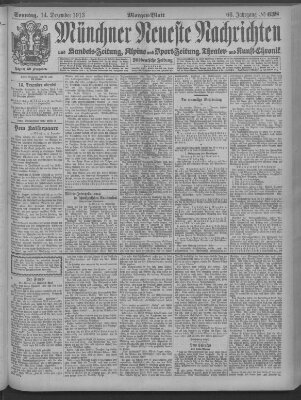 Münchner neueste Nachrichten Sonntag 14. Dezember 1913