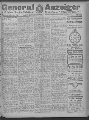 Münchner neueste Nachrichten Sonntag 14. Dezember 1913