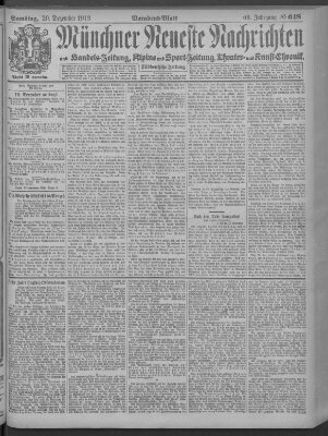 Münchner neueste Nachrichten Samstag 20. Dezember 1913