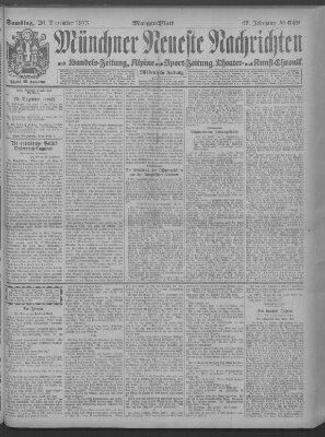 Münchner neueste Nachrichten Samstag 20. Dezember 1913