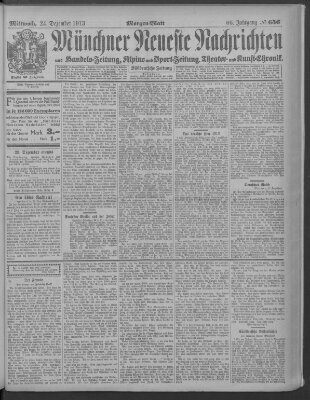 Münchner neueste Nachrichten Mittwoch 24. Dezember 1913