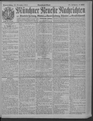 Münchner neueste Nachrichten Donnerstag 25. Dezember 1913