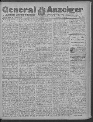 Münchner neueste Nachrichten Donnerstag 25. Dezember 1913