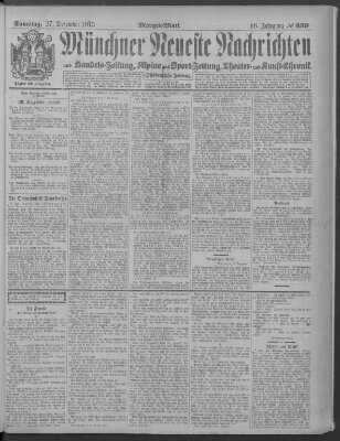 Münchner neueste Nachrichten Samstag 27. Dezember 1913