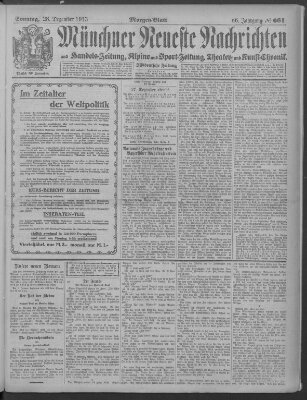 Münchner neueste Nachrichten Sonntag 28. Dezember 1913