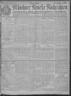 Münchner neueste Nachrichten Mittwoch 7. Mai 1913