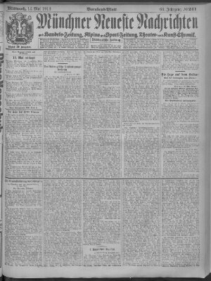 Münchner neueste Nachrichten Mittwoch 14. Mai 1913