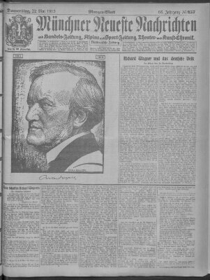 Münchner neueste Nachrichten Donnerstag 22. Mai 1913