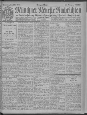 Münchner neueste Nachrichten Sonntag 25. Mai 1913