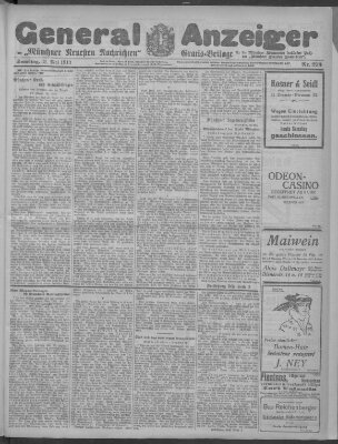 Münchner neueste Nachrichten Samstag 31. Mai 1913