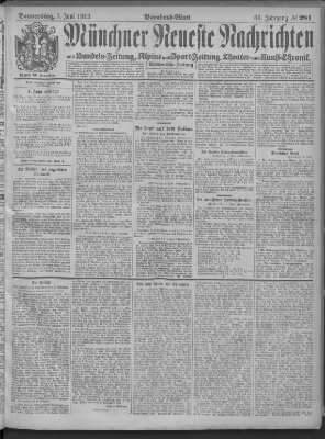 Münchner neueste Nachrichten Donnerstag 5. Juni 1913