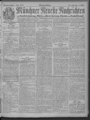 Münchner neueste Nachrichten Donnerstag 5. Juni 1913