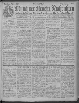 Münchner neueste Nachrichten Samstag 7. Juni 1913