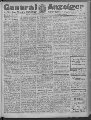 Münchner neueste Nachrichten Samstag 7. Juni 1913