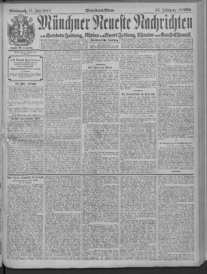 Münchner neueste Nachrichten Mittwoch 11. Juni 1913