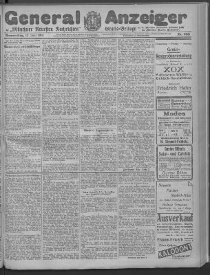 Münchner neueste Nachrichten Donnerstag 12. Juni 1913