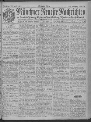 Münchner neueste Nachrichten Freitag 20. Juni 1913