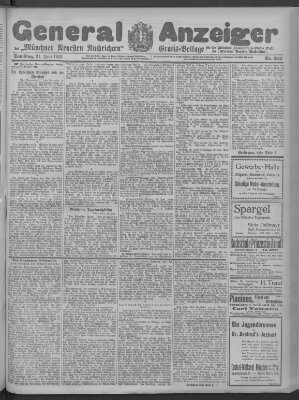 Münchner neueste Nachrichten Samstag 21. Juni 1913