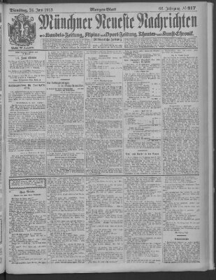 Münchner neueste Nachrichten Dienstag 24. Juni 1913